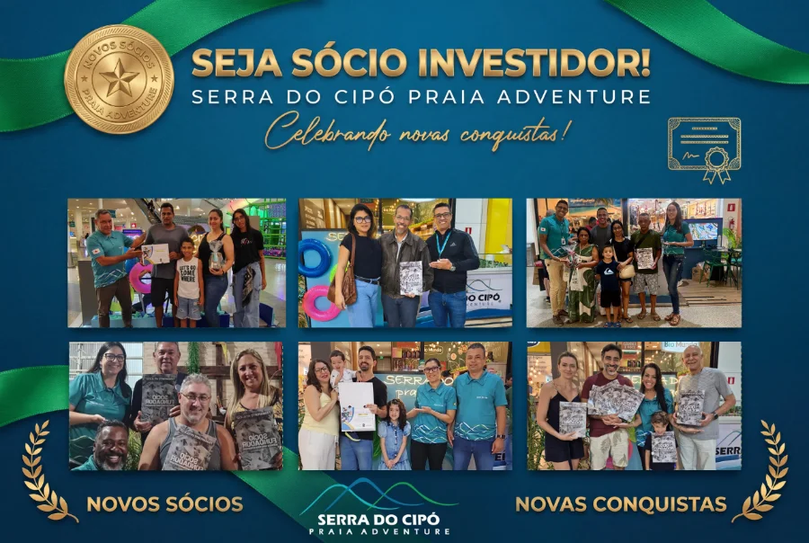 Montagem com novos sócios fundadores celebrando a conquista