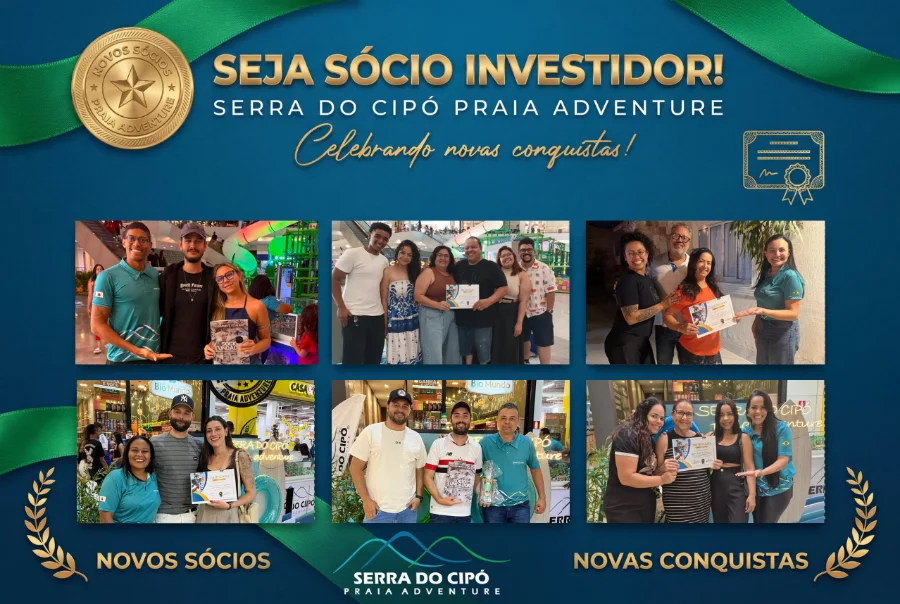 Montagem com novos sócios fundadores celebrando a conquista