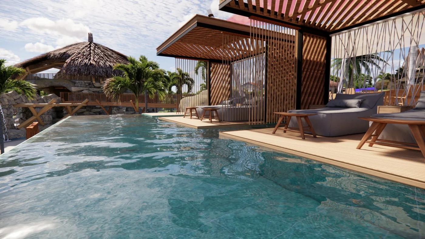 Piscina com cabana privativa